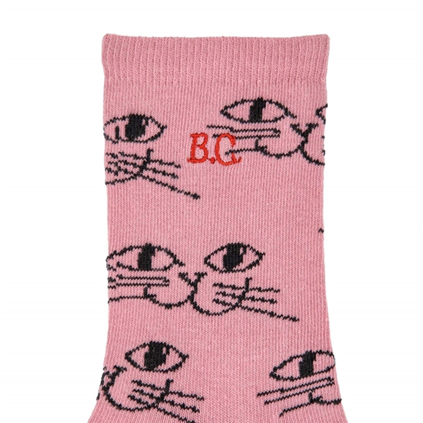 Bobo Choses Pink Smiling Cat Socks AOP