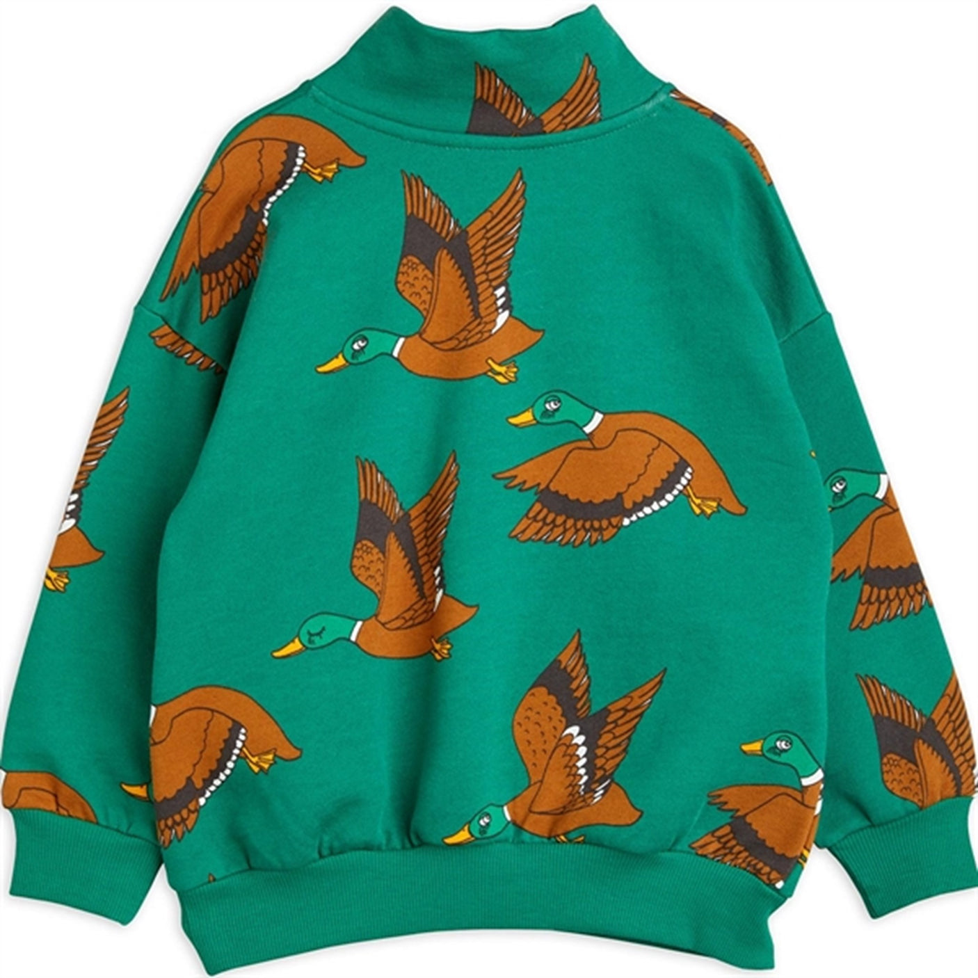 Mini Rodini Ducks Aop Halfzip Sweatshirt Green 5