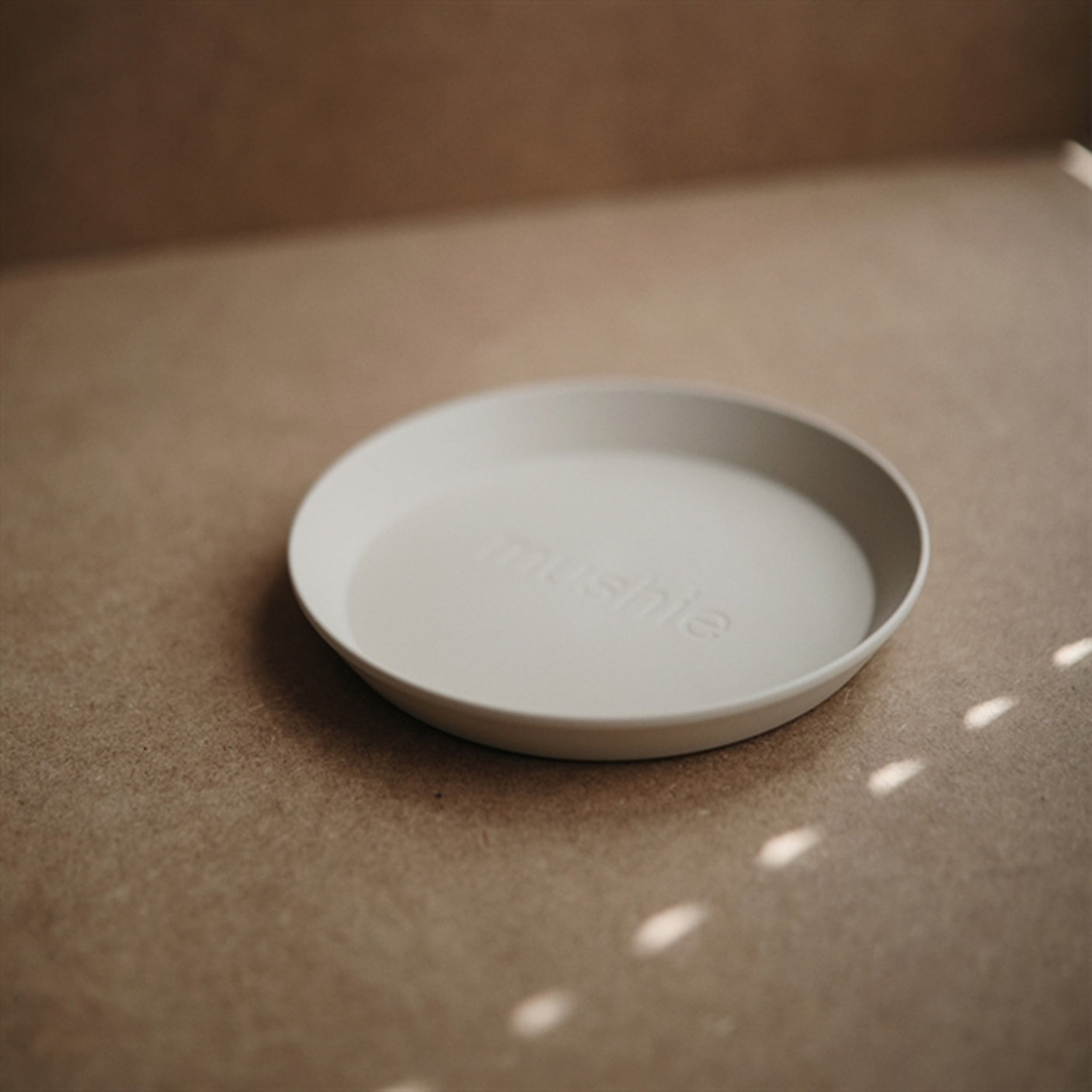 Mushie Plate Round 2-pack Vanilla