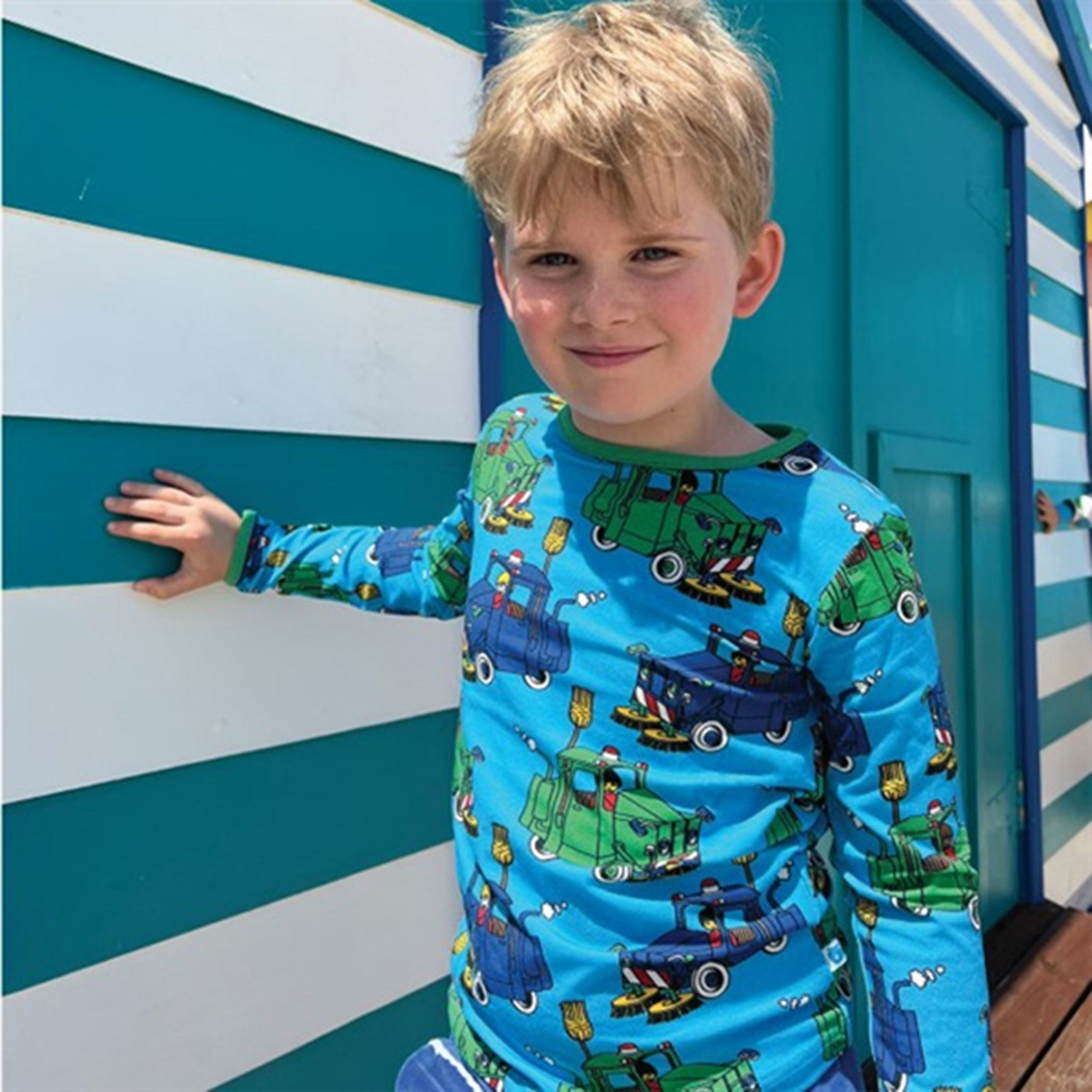 Småfolk Ocean Blue Sweeper Truck Shirt