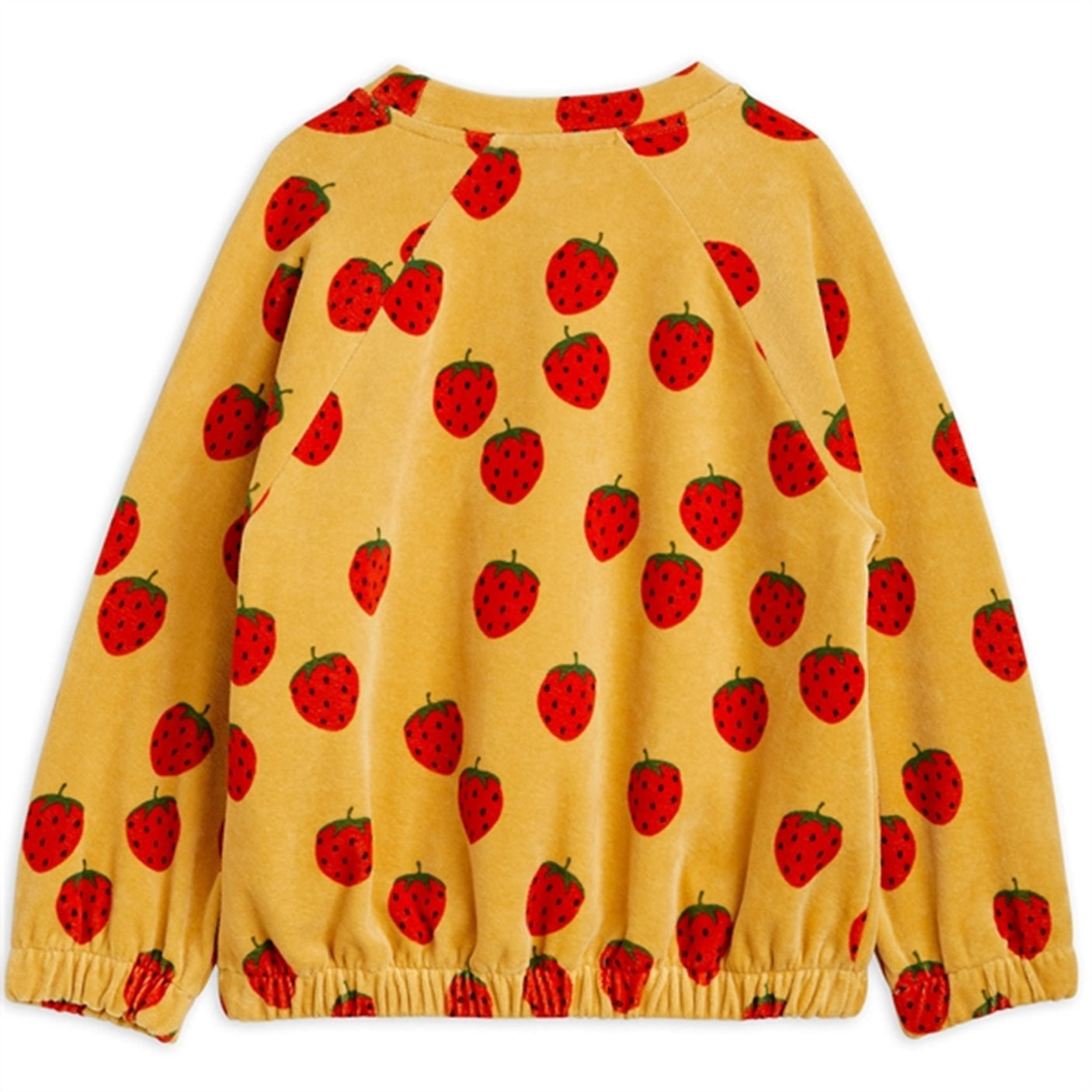 Mini Rodini Beige Strawberries Velour Aop Sweatshirt