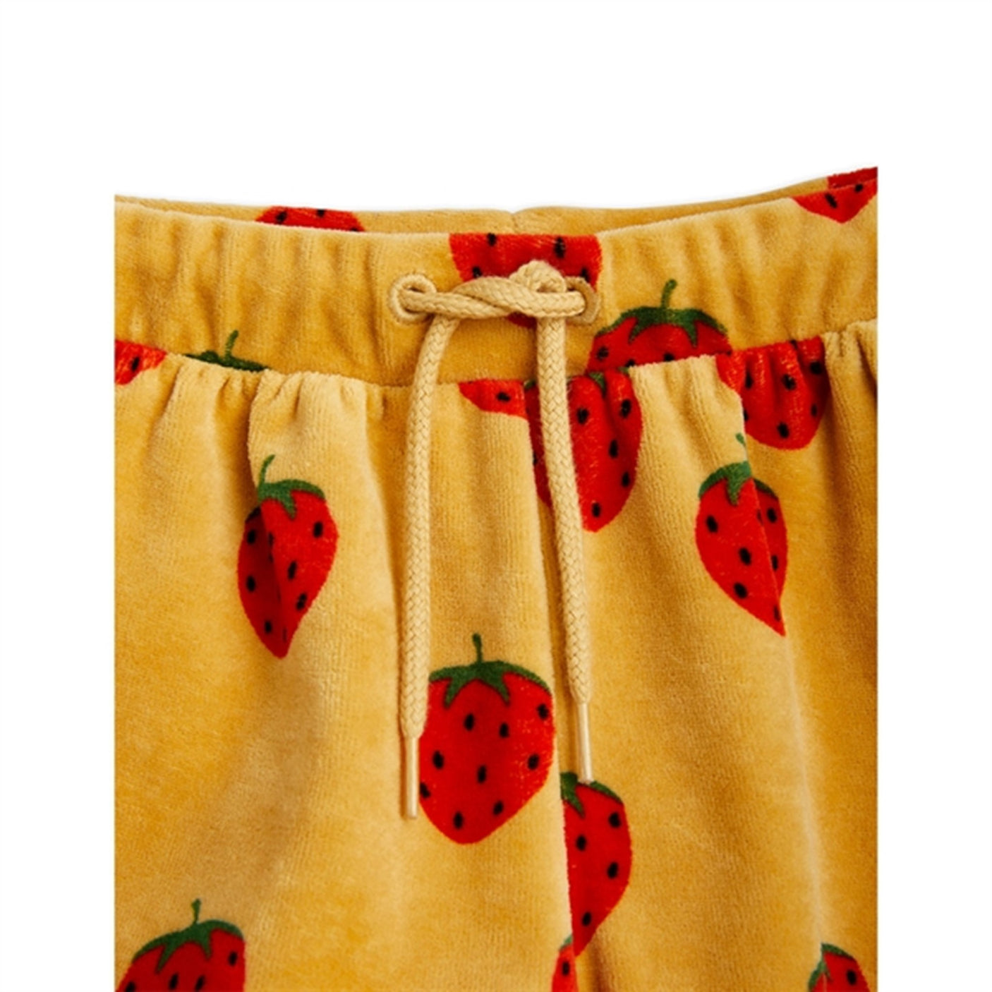 Mini Rodini Beige Strawberries Velour Aop Shorts