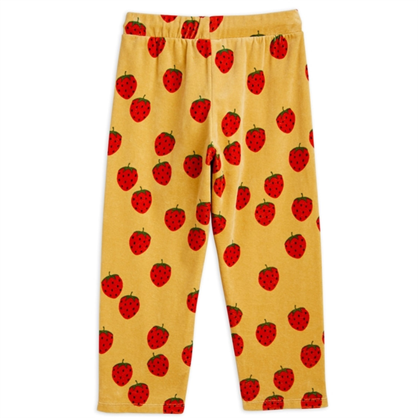 Mini Rodini Beige Strawberries Velour Aop Pants