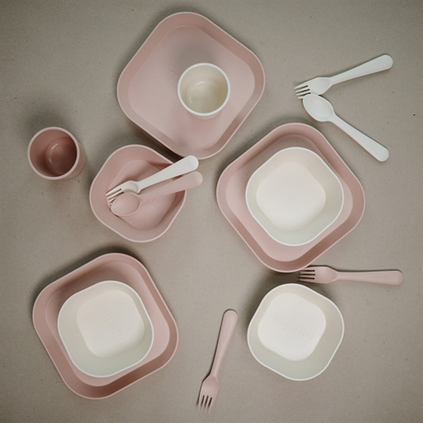 Mushie Bowl Square 2-pack Ivory