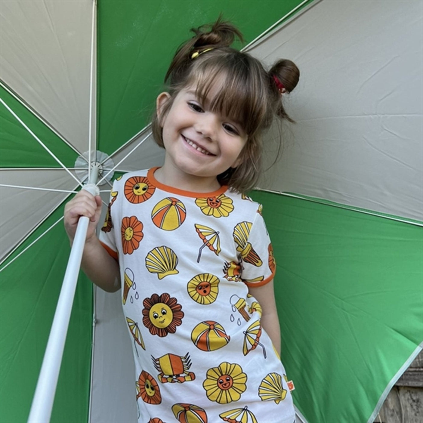 Småfolk Cream Summer Vacation T-shirt