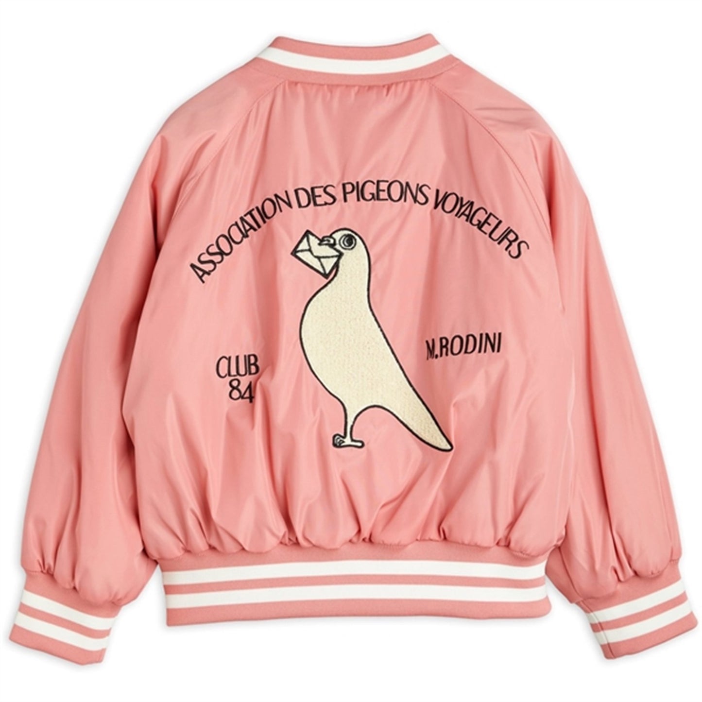Mini Rodini Pigeons Woven Baseball Jacket Pink