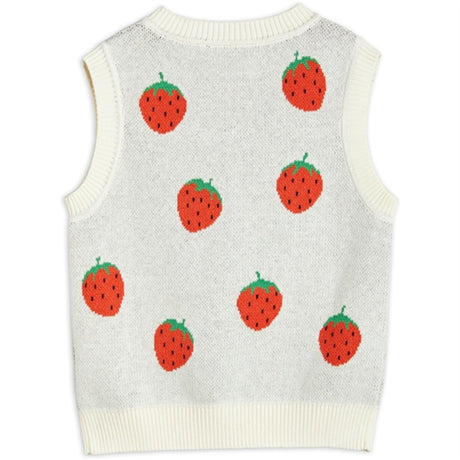 Mini Rodini Strawberries Slipover Vest Offwhite