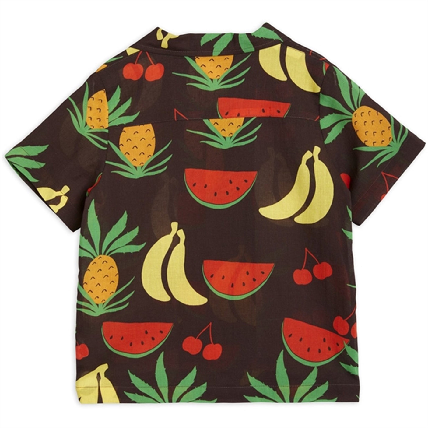 Mini Rodini Fruits Aop Woven SS Shirt Brown