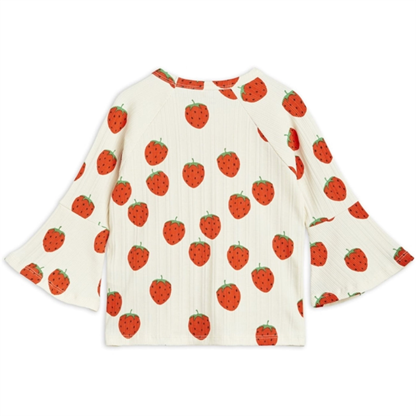 Mini Rodini Strawberries Aop Trumpet T-shirt Offwhite