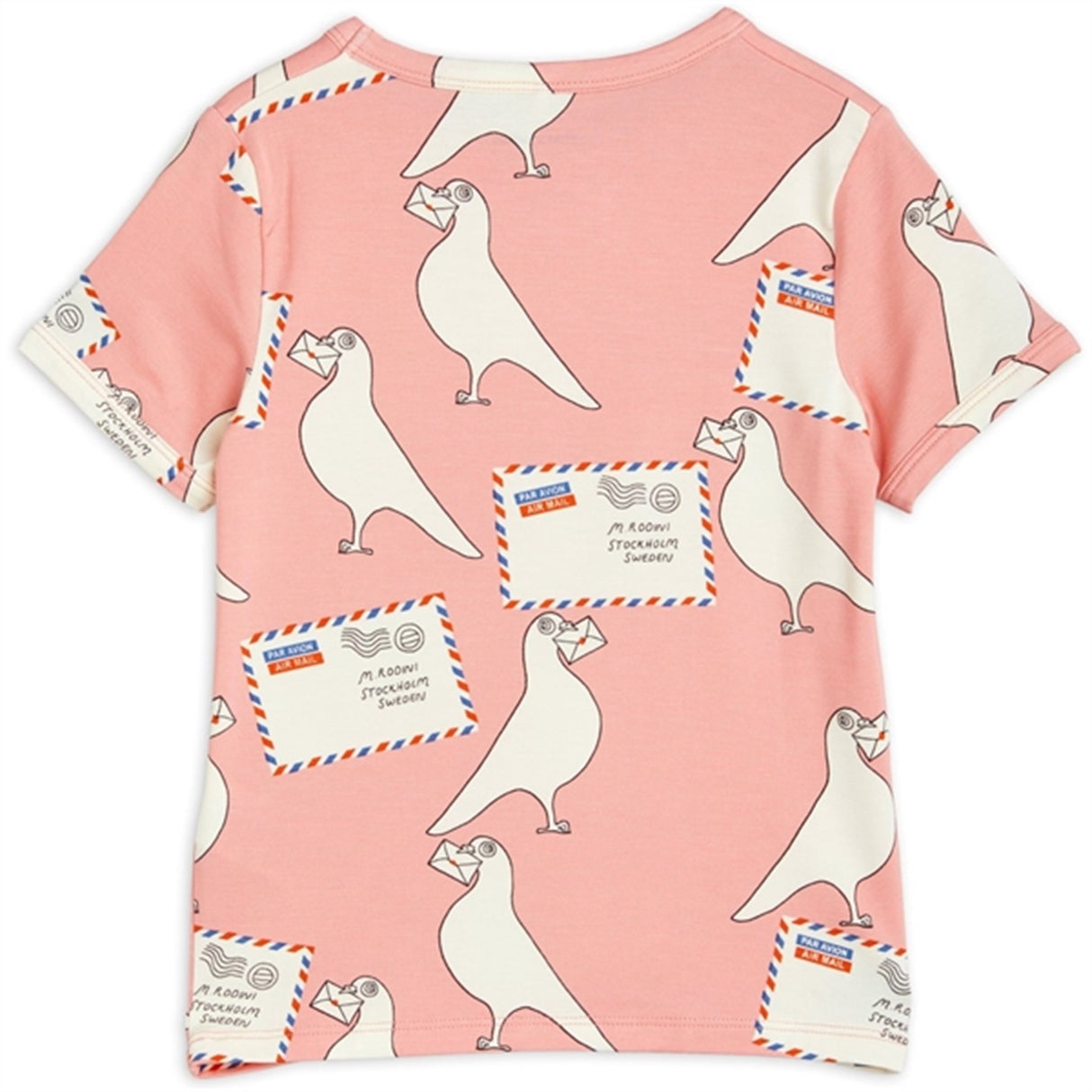 Mini Rodini Pigeons Tencel Aop T-shirt Pink