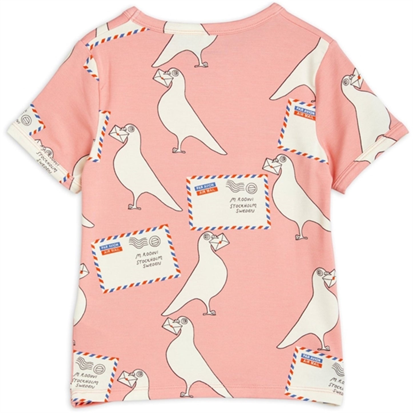 Mini Rodini Pigeons Tencel Aop T-shirt Pink