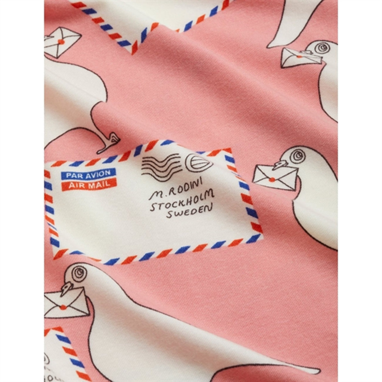 Mini Rodini Pigeons Tencel Aop T-shirt Pink