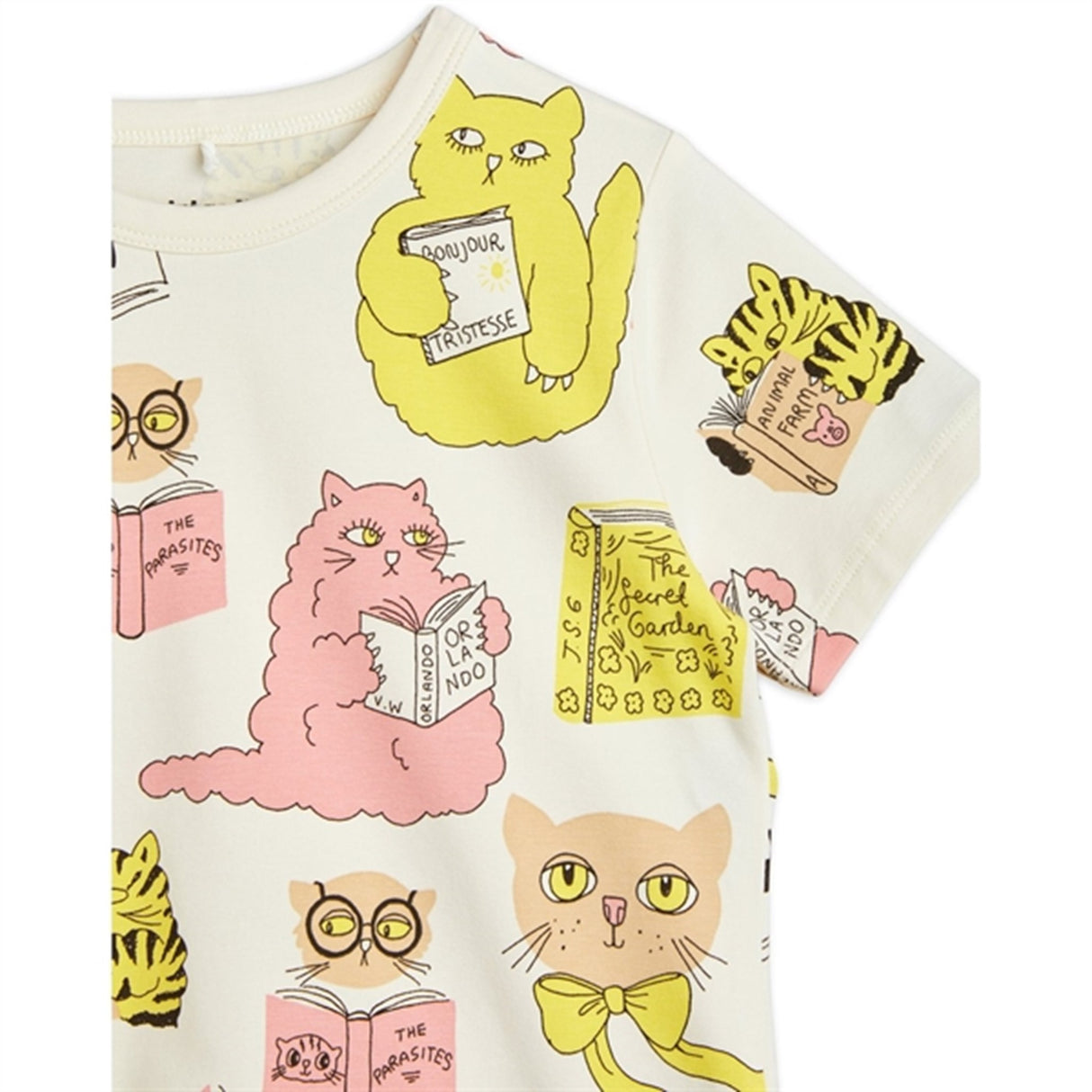 Mini Rodini Cats Aop T-shirt Offwhite