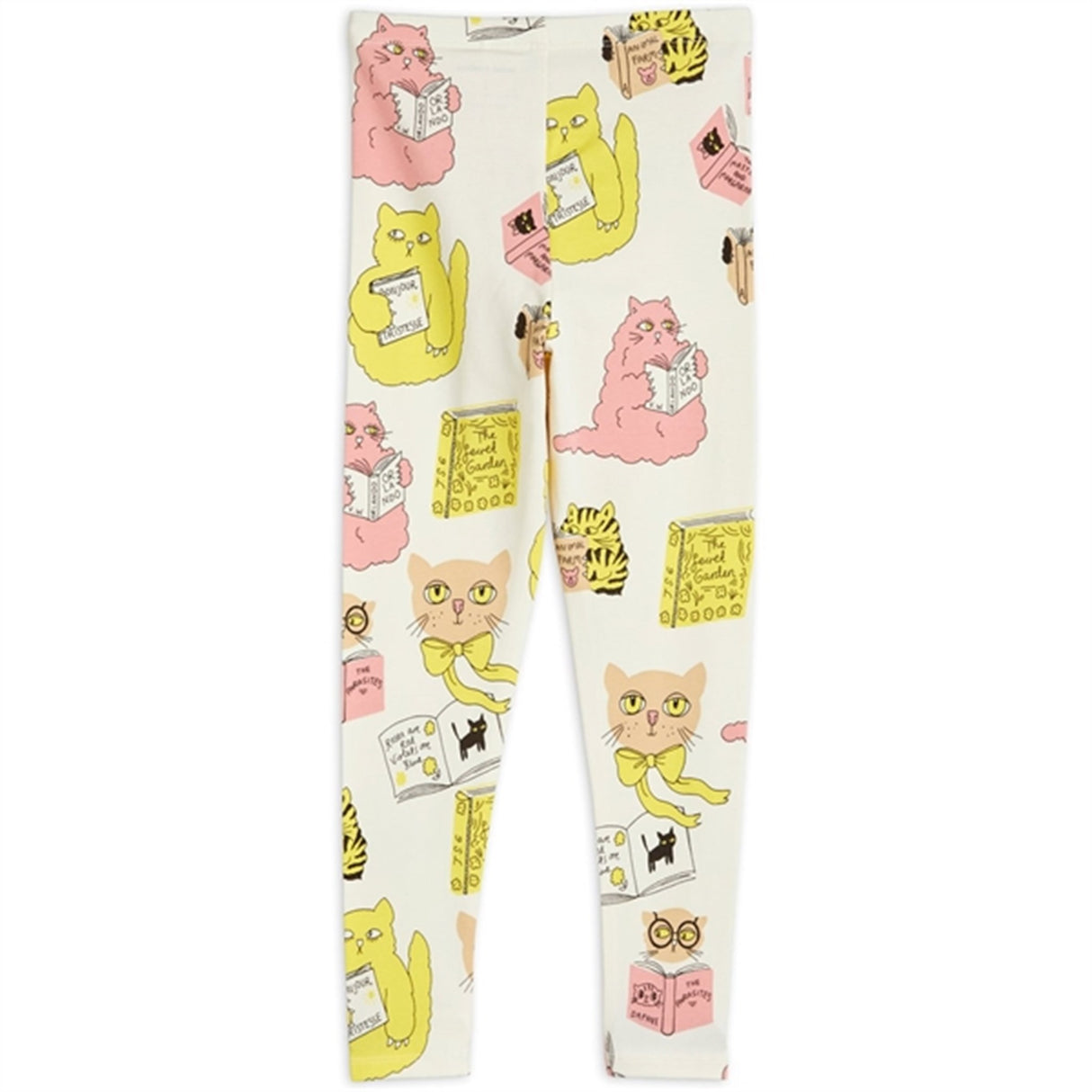 Mini Rodini Cats Aop Leggings Offwhite
