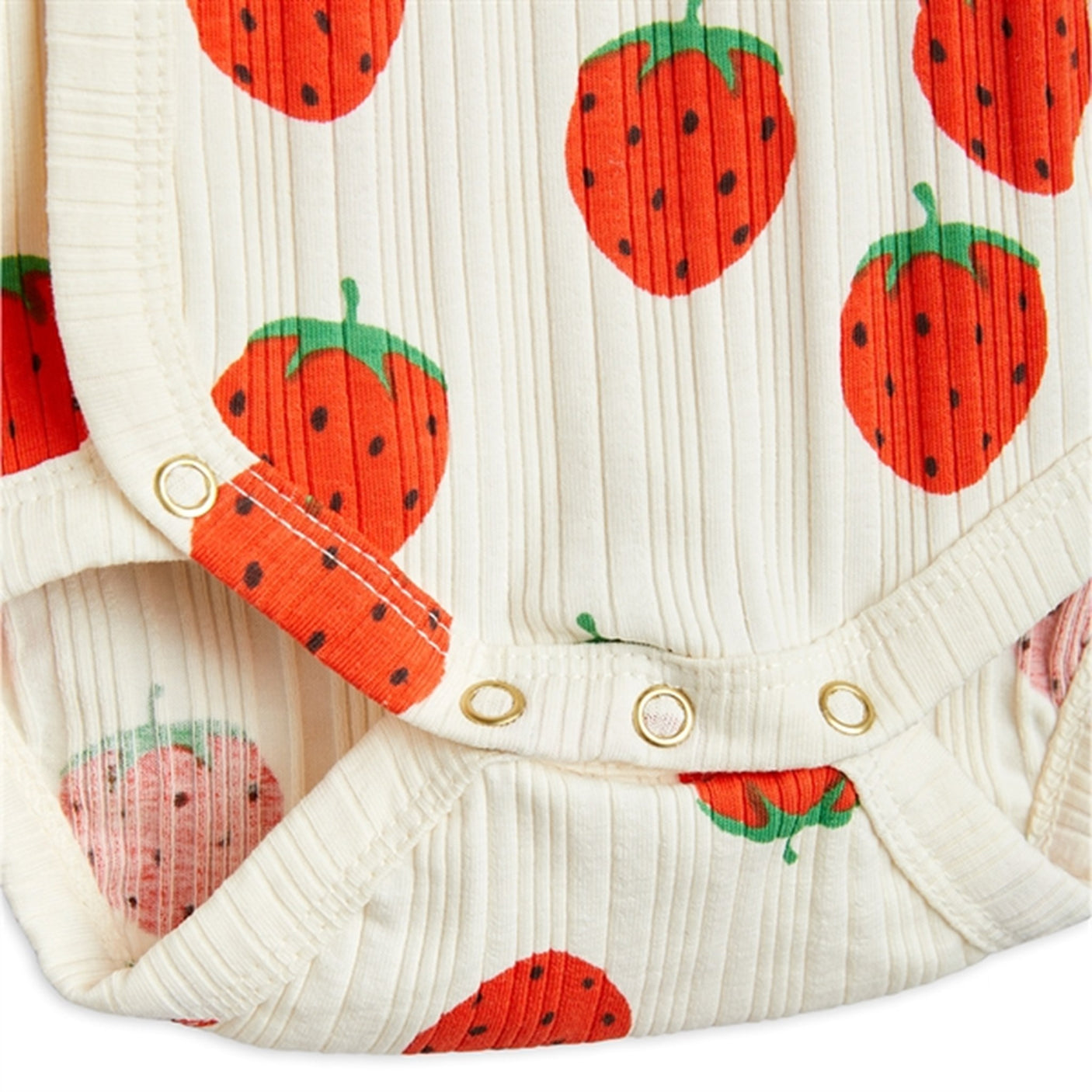 Mini Rodini Strawberries Aop Wrap Body Offwhite