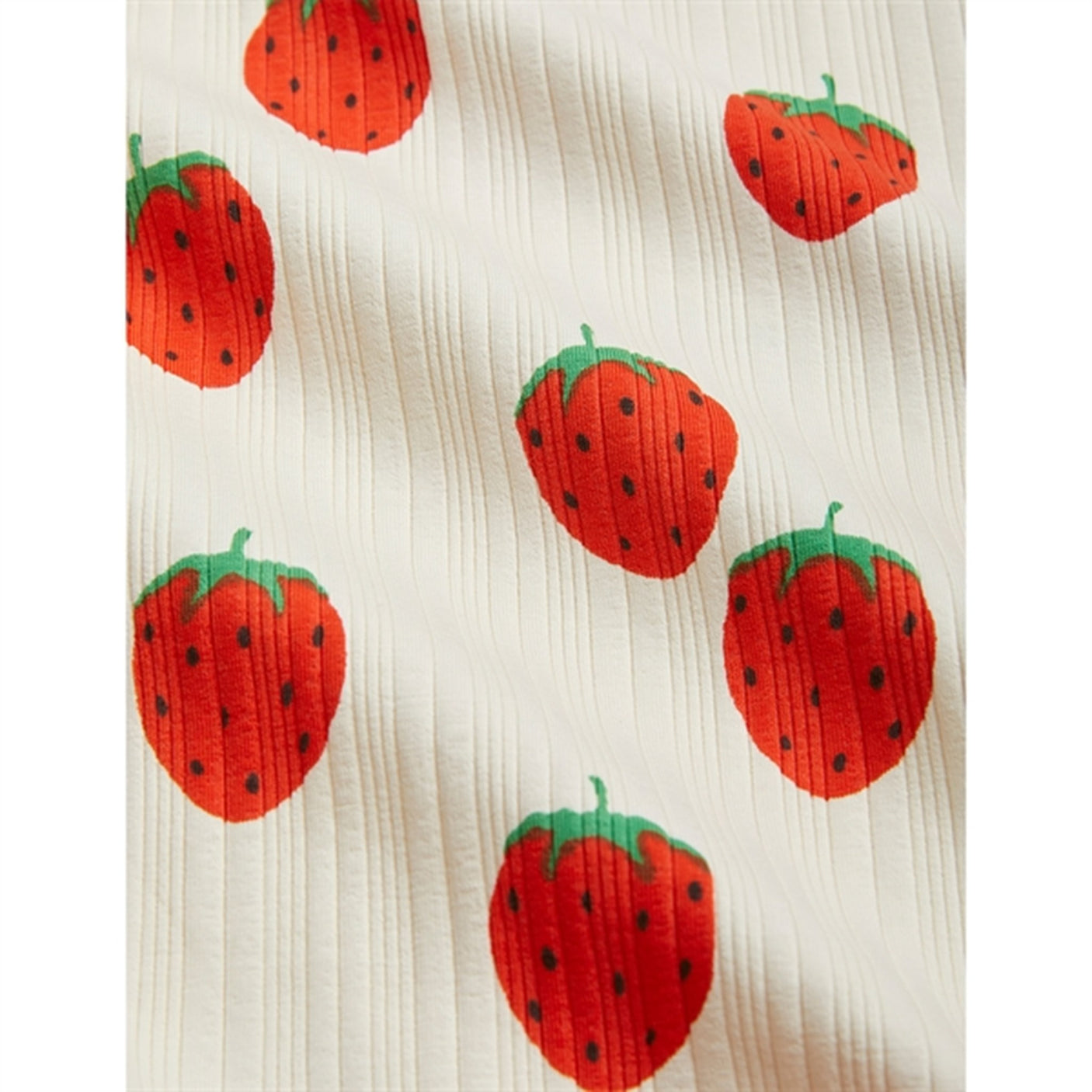Mini Rodini Strawberries Aop Wrap Body Offwhite