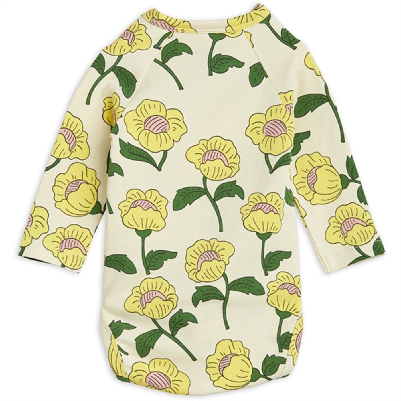 Mini Rodini Flowers Aop Wrap Body Yellow