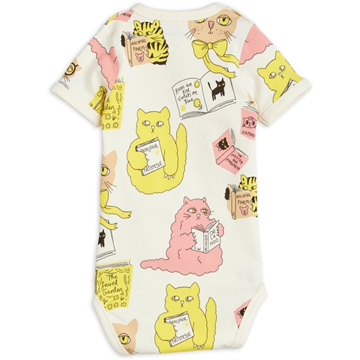 Mini Rodini Cats Aop Ss Body Offwhite