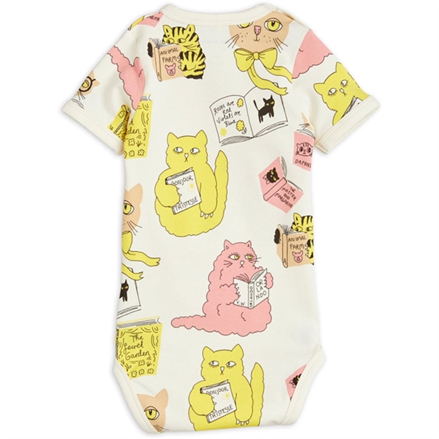 Mini Rodini Cats Aop Ss Body Offwhite