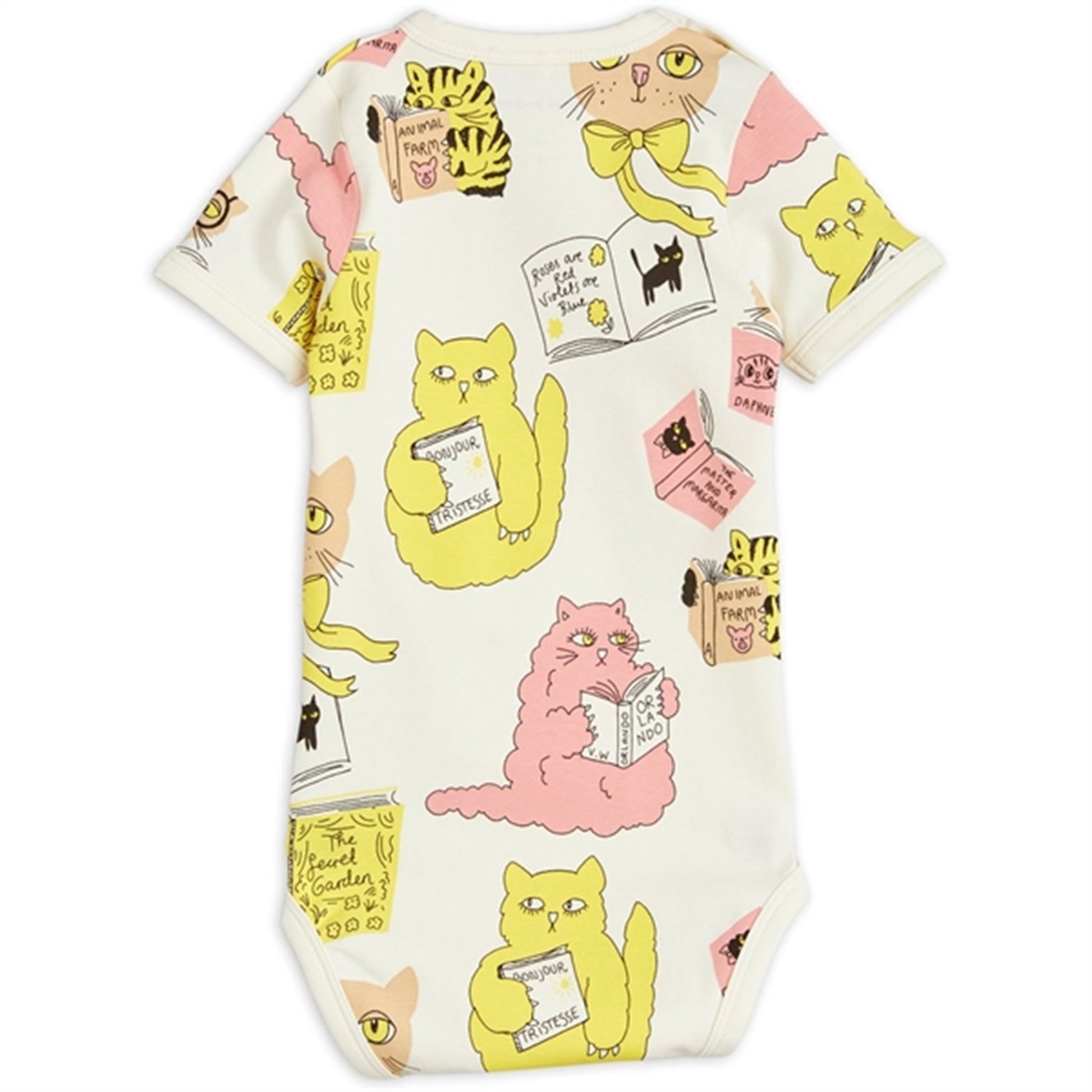 Mini Rodini Cats Aop Ss Body Offwhite