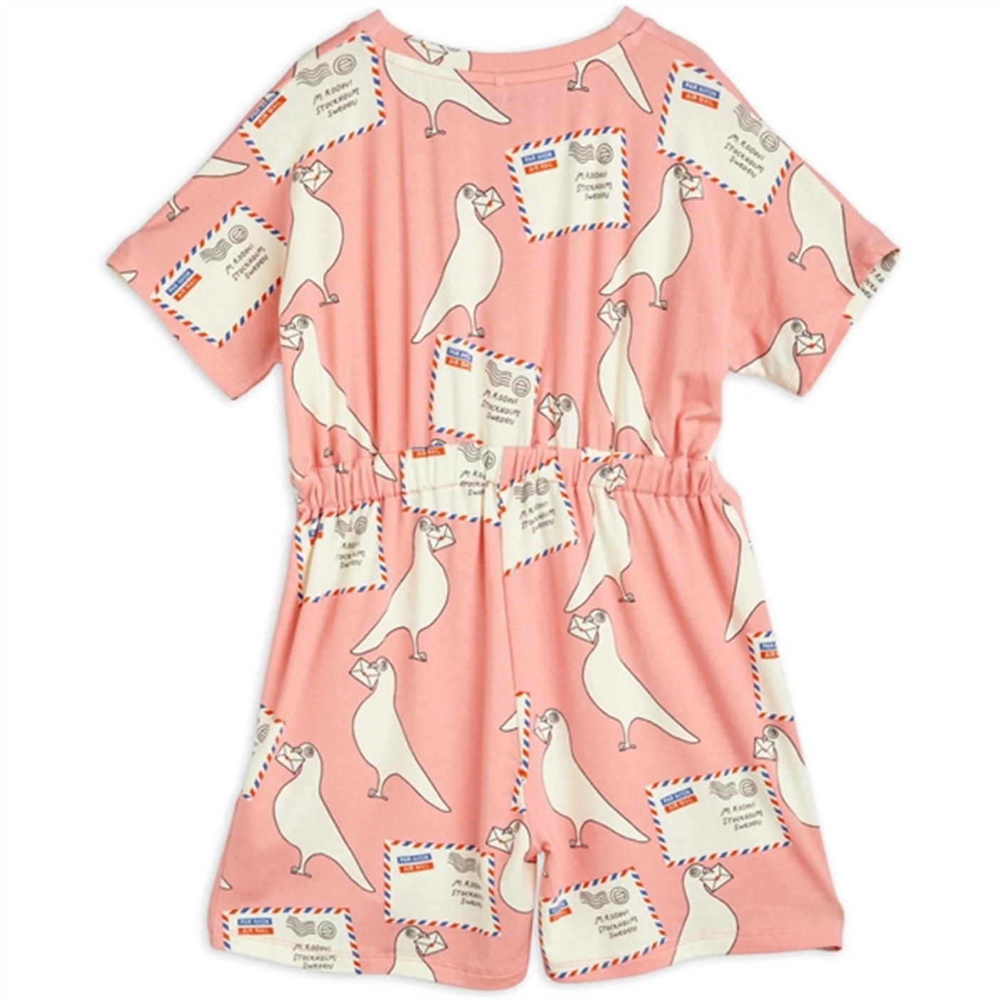 Mini Rodini Pigeons Tencel Aop Summersuit Pink