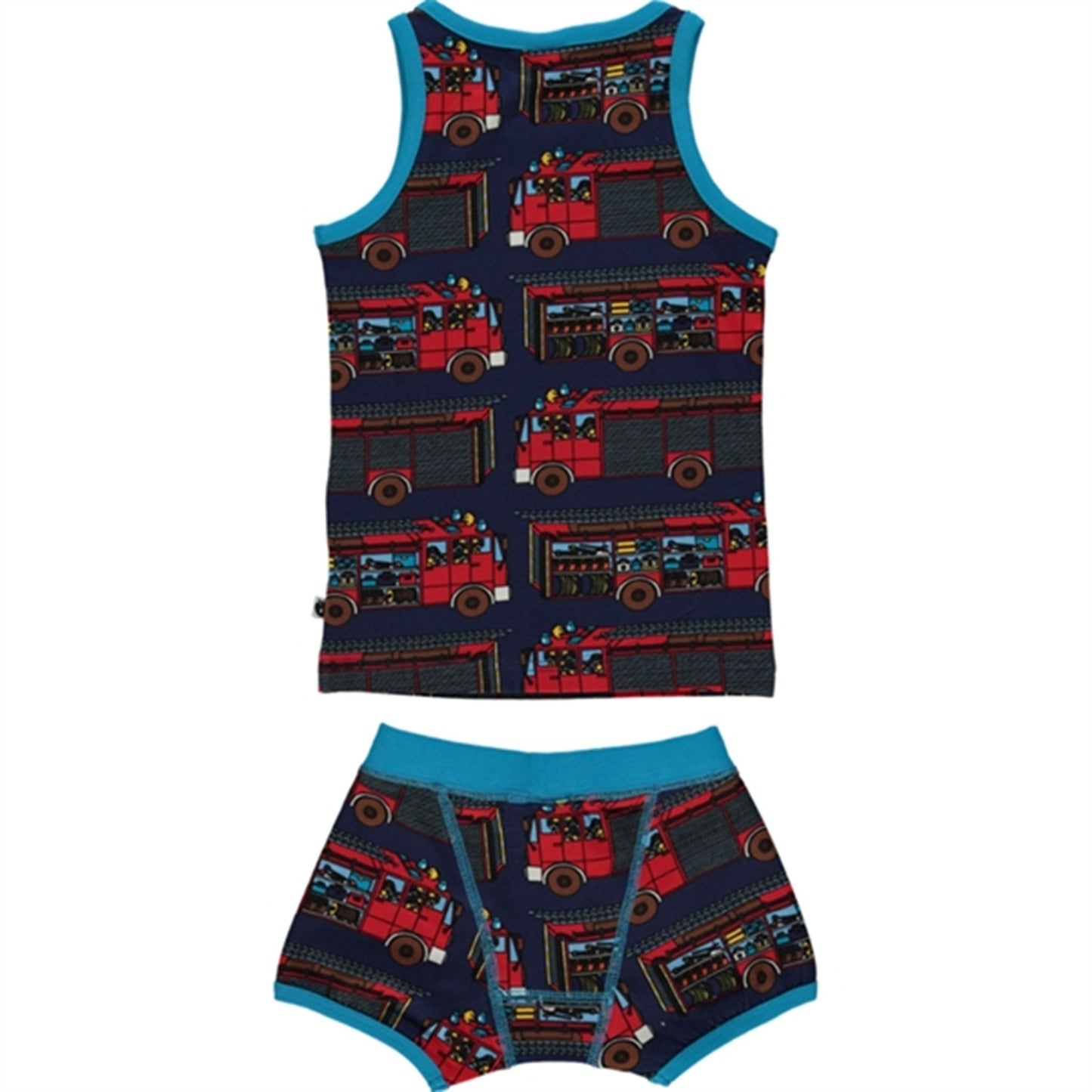 Småfolk Medieval Blue Fire Trucks Underwear Set