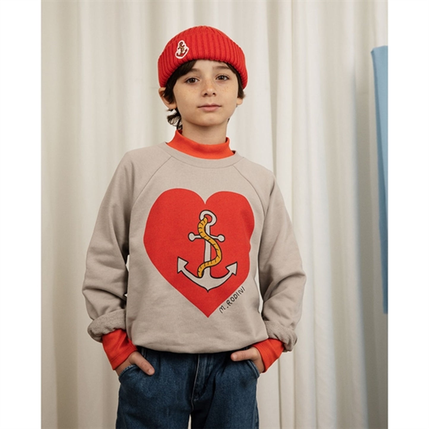 Mini Rodini Sailors Heart Sweatshirt Grey