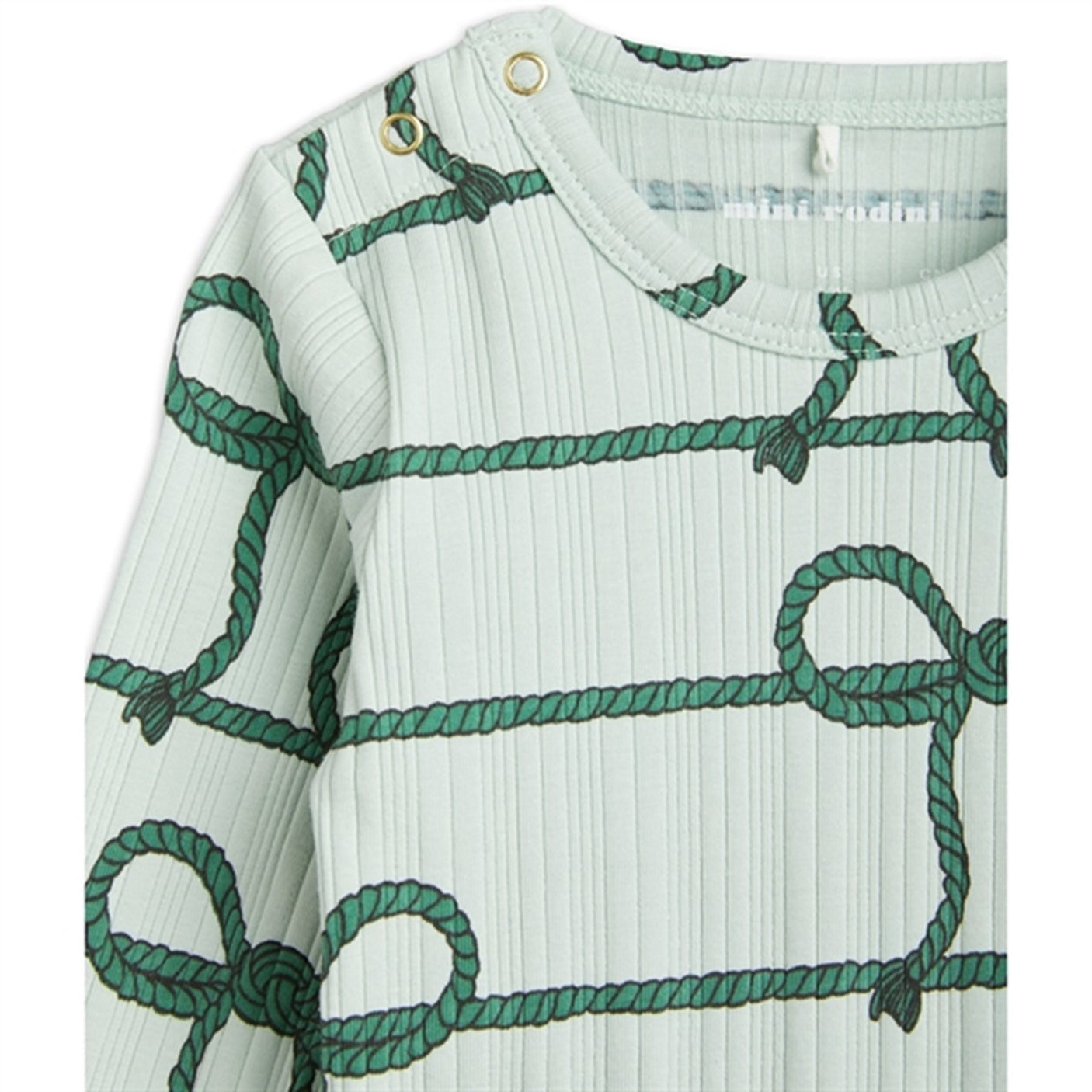 Mini Rodini Rope AOP Body Green