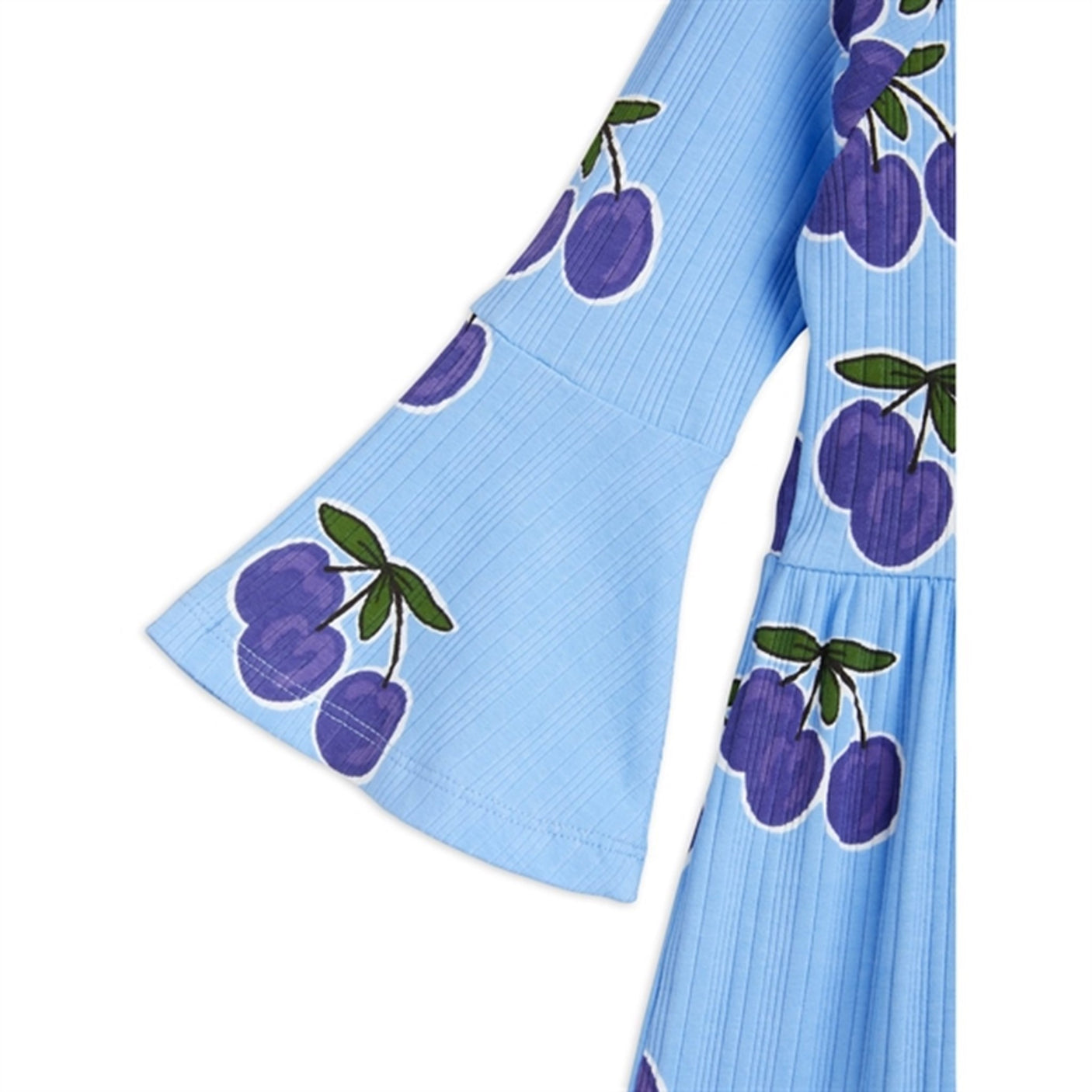 Mini Rodini Plum Aop Trumpet Sleeve Dress Blue