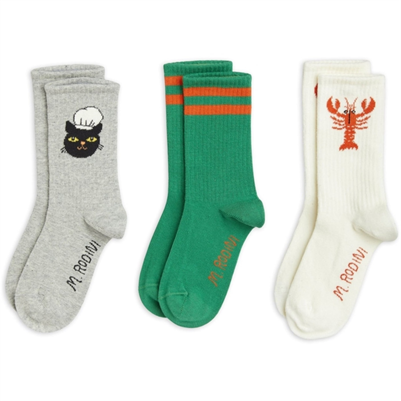 Mini Rodini Chef Cat 3-Pack Socks Multi