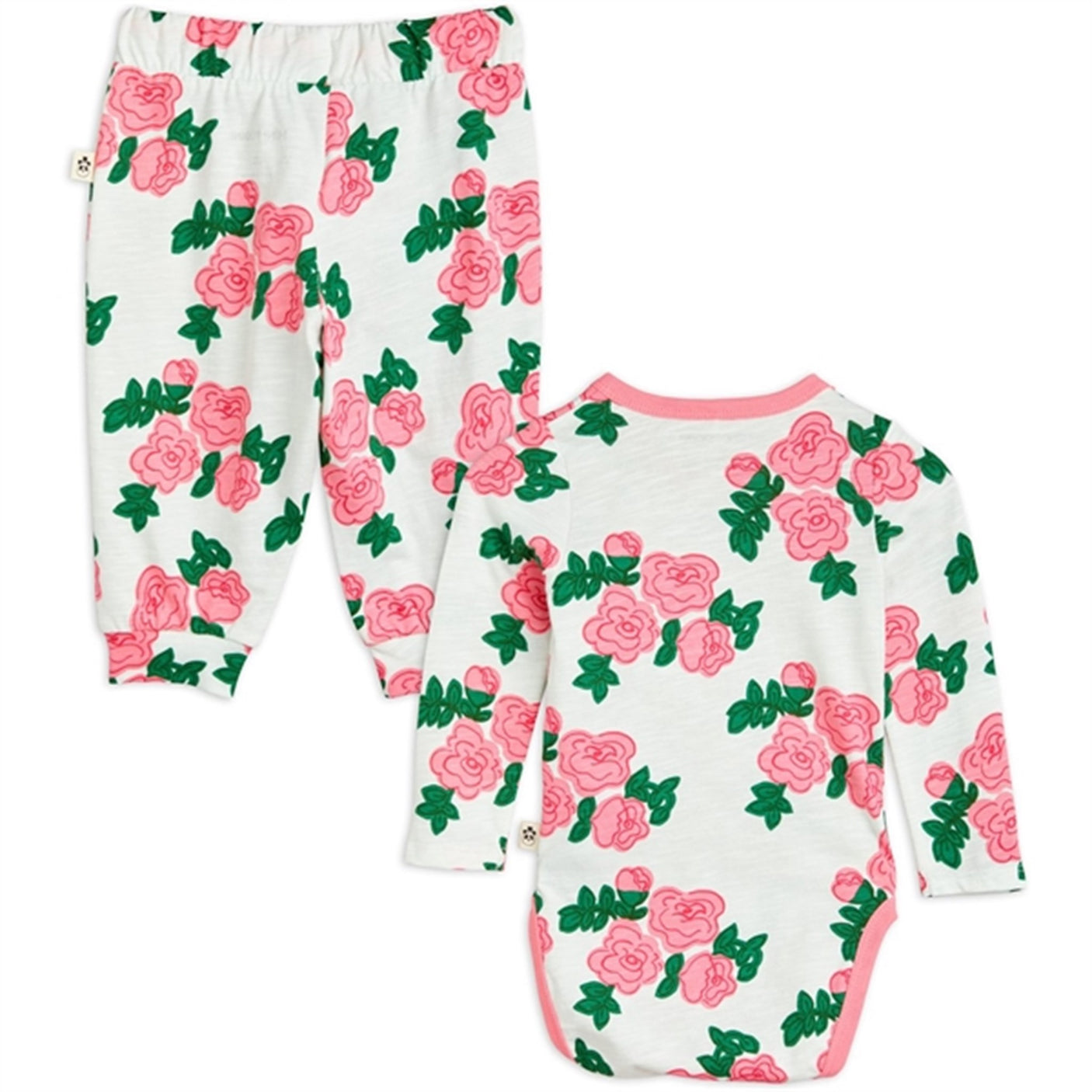 Mini Rodini Roses Aop Baby Set Pink