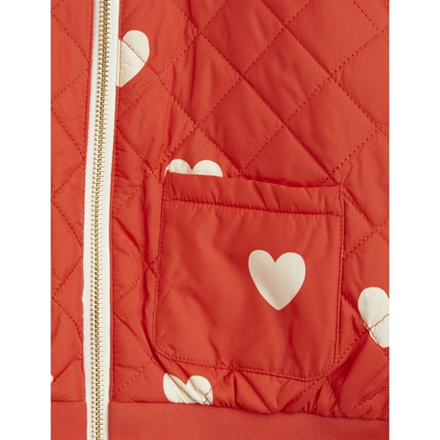 Mini Rodini Hearts Aop Baseball Jacket Red