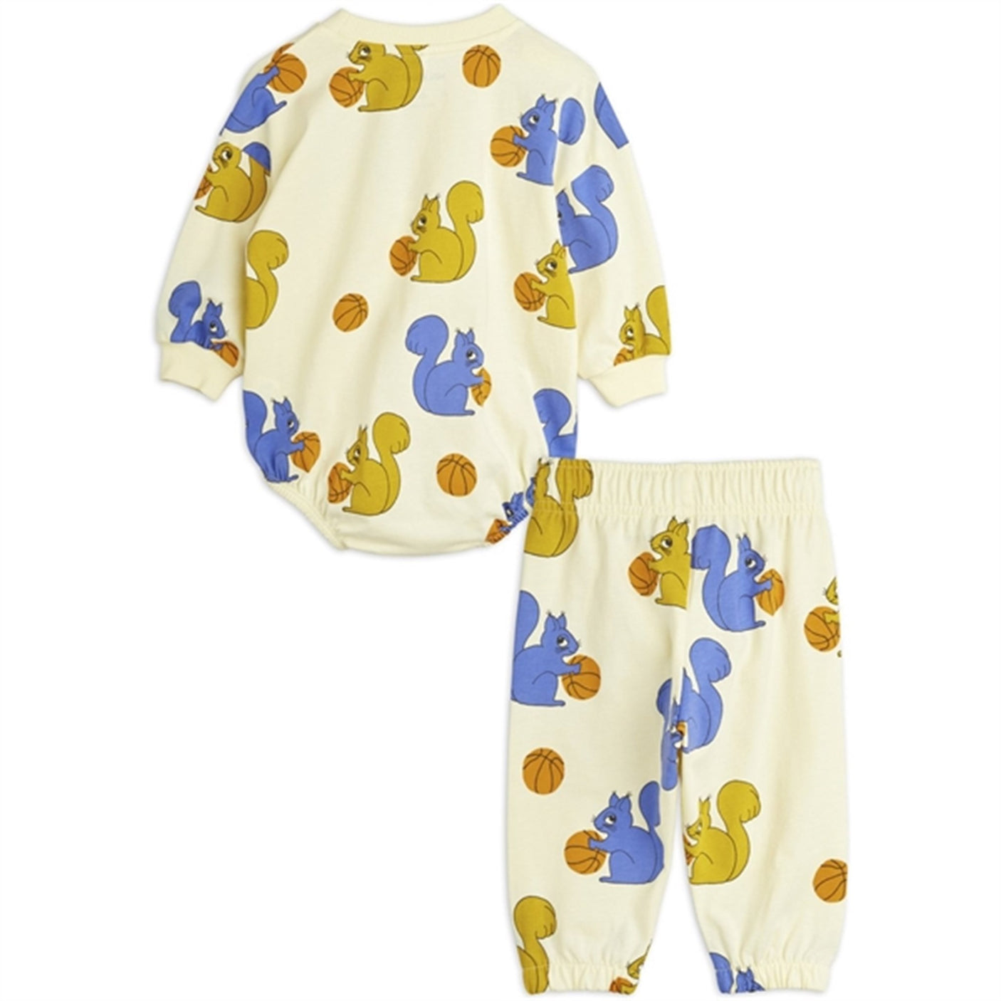Mini Rodini Yellow Squirrels Aop Baby Set
