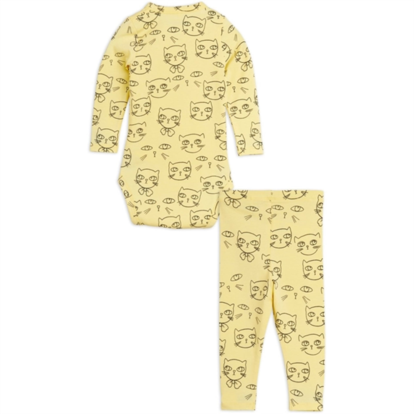 Mini Rodini Yellow Cathlethes Aop Baby Set