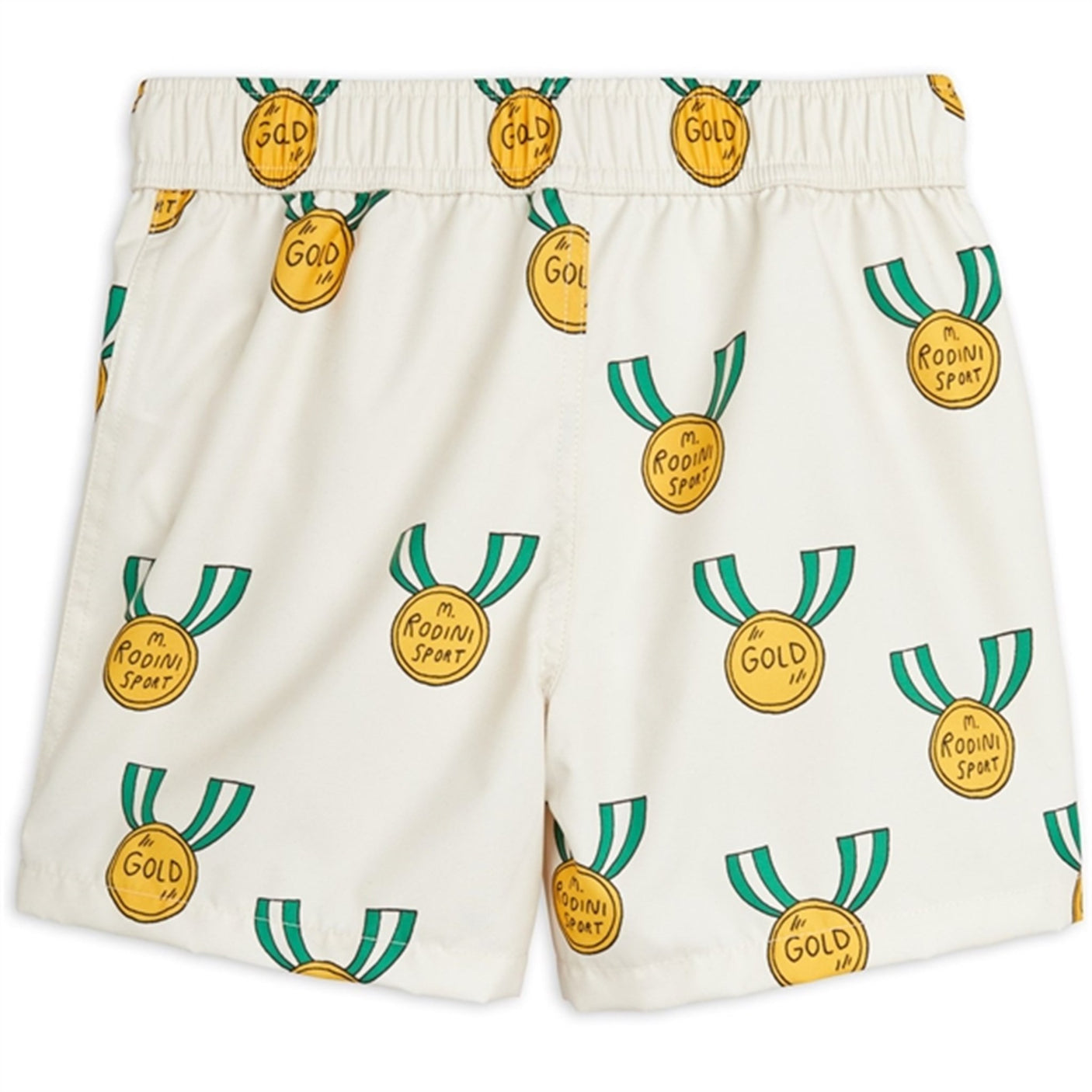 Mini Rodini Grey Medal Aop Woven Swim Shorts