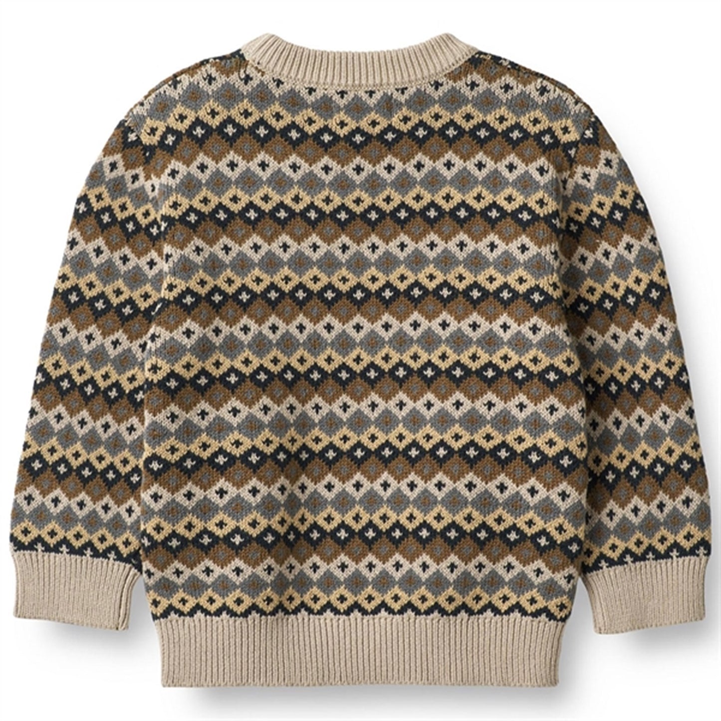 Wheat Multi Blue Elias Jacquard Pullover