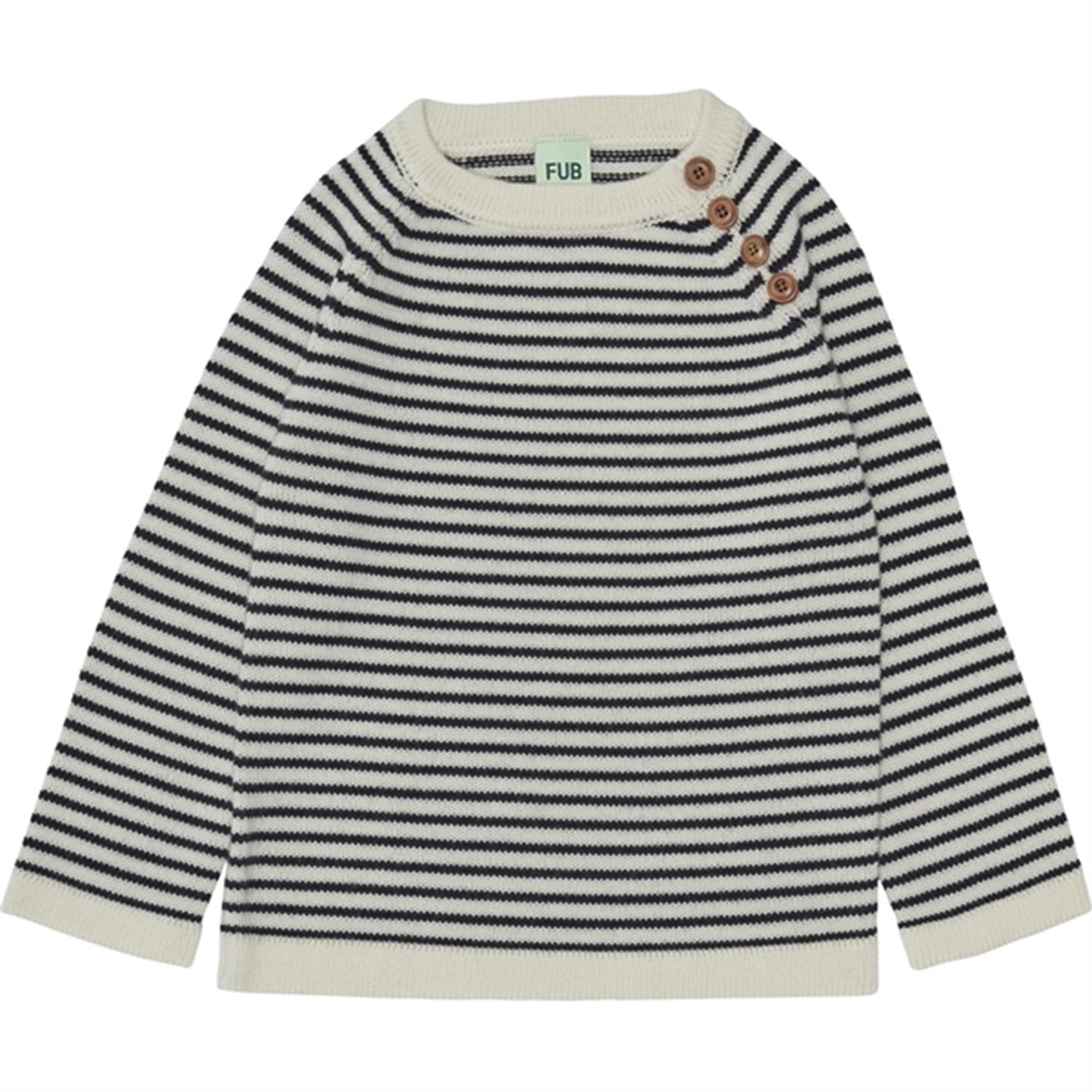 FUB Knitted Sweater Ecru/Dark Navy