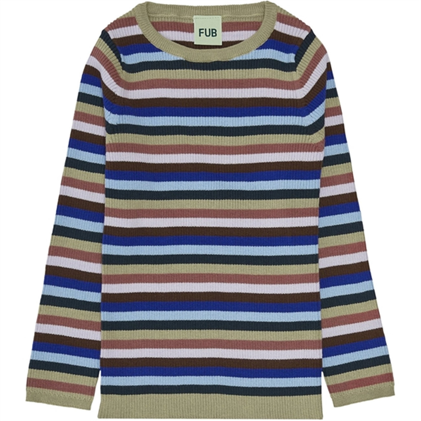 FUB Striped Rib Blouse Multi Stripe