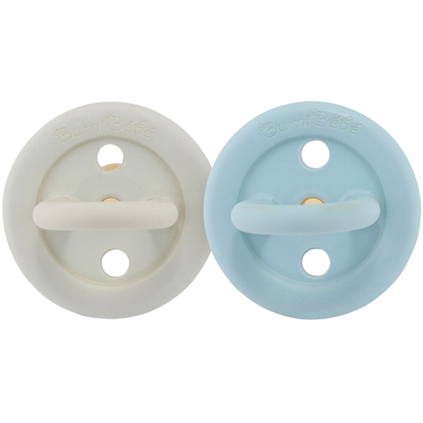 Hevea Bumi Bébé Pacifiers Round 2-pack Denim & Sage