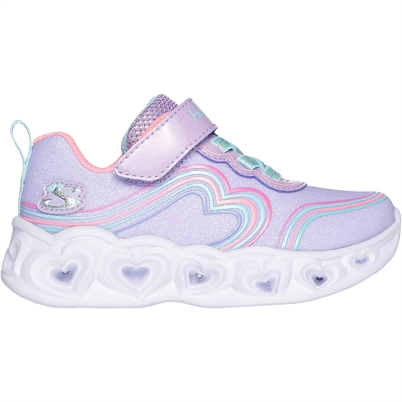 Skechers Lighted Hearts Sparkle Sneakers Lavender Multicolor