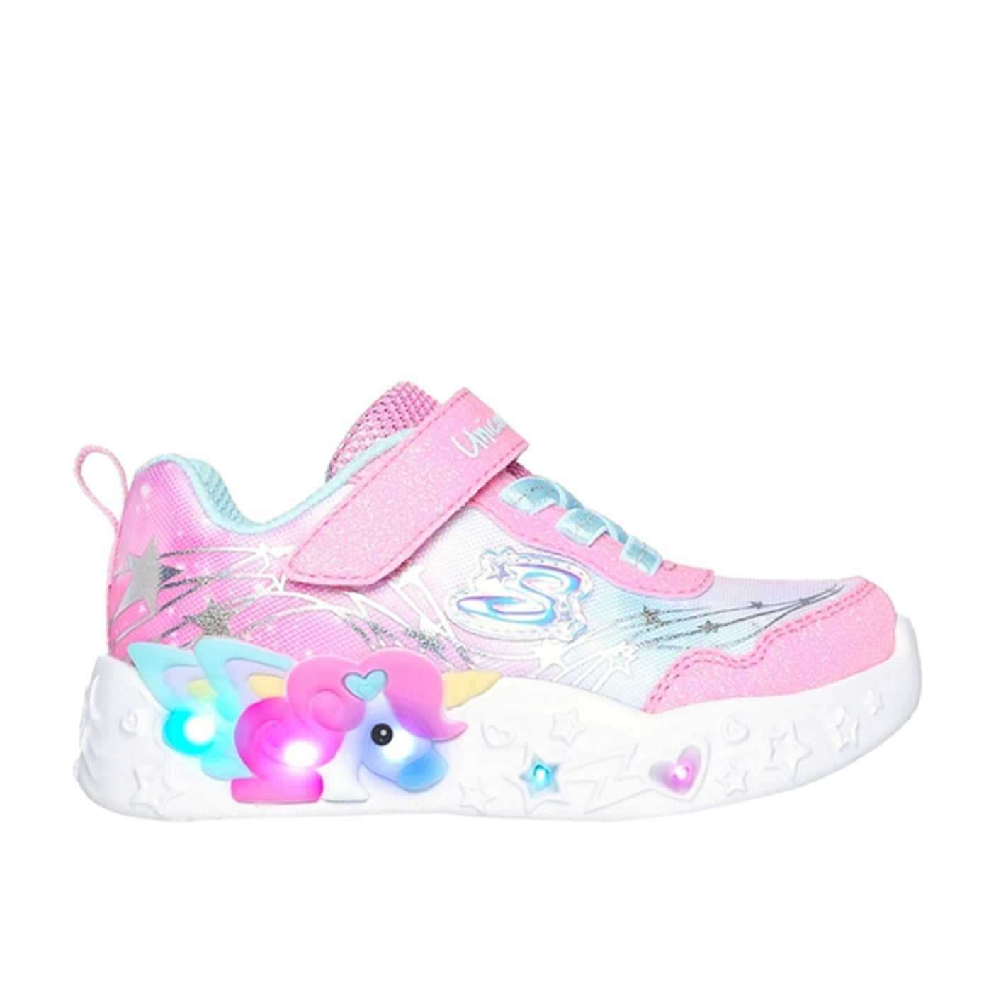 Skechers Unicorn Dreams Ombre Print & Star Shoe Pink Turquoise