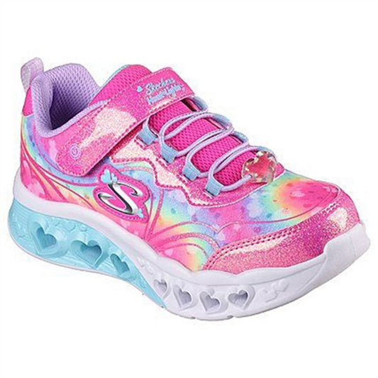 Skechers Flutter Heart Light Sneakers With Multi Glitter Hot Pink Lavender