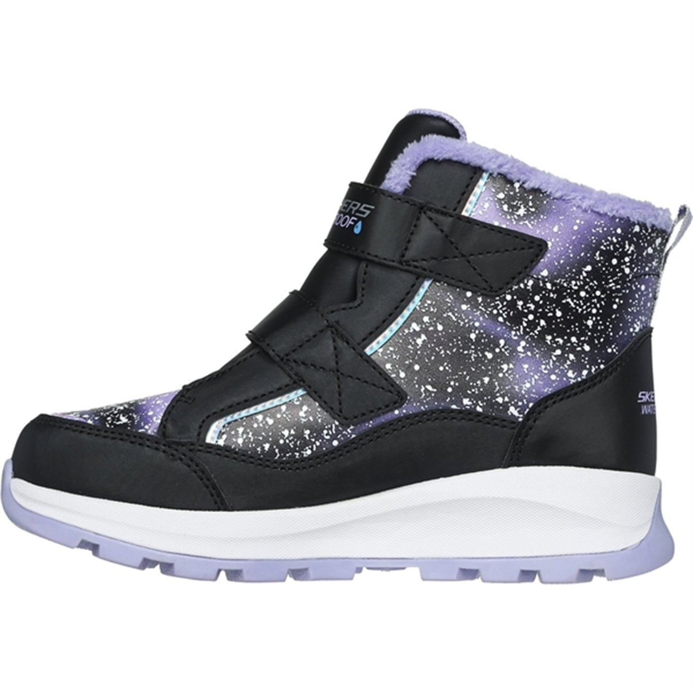 Skechers Girls Storm Blazer Waterproof Boots Black Lavender