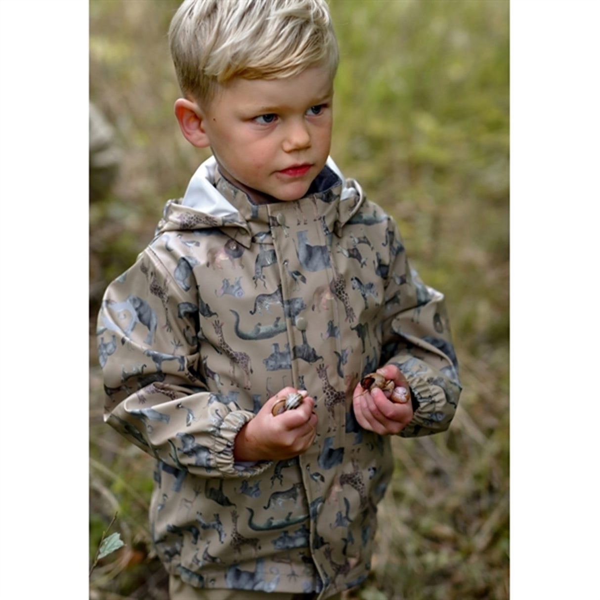 Mikk-Line Rainset AOP Zoo Olive Gray