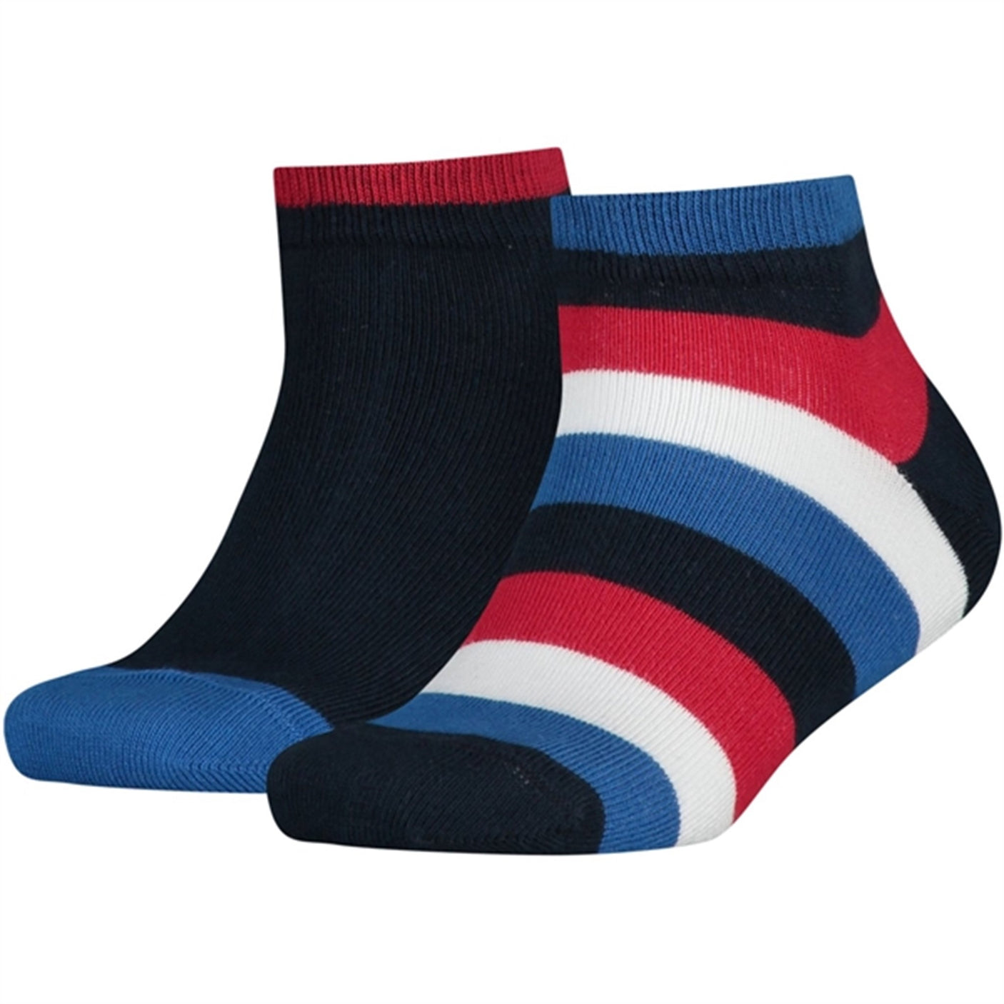 Tommy Hilfiger 2-pack Basic Stripe Quarter Socks Midnight Blue