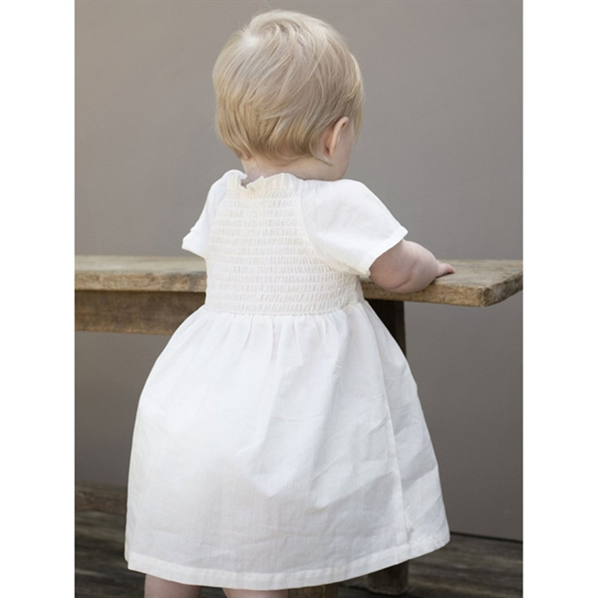 Serendipity Offwhite Baby Smock Dress