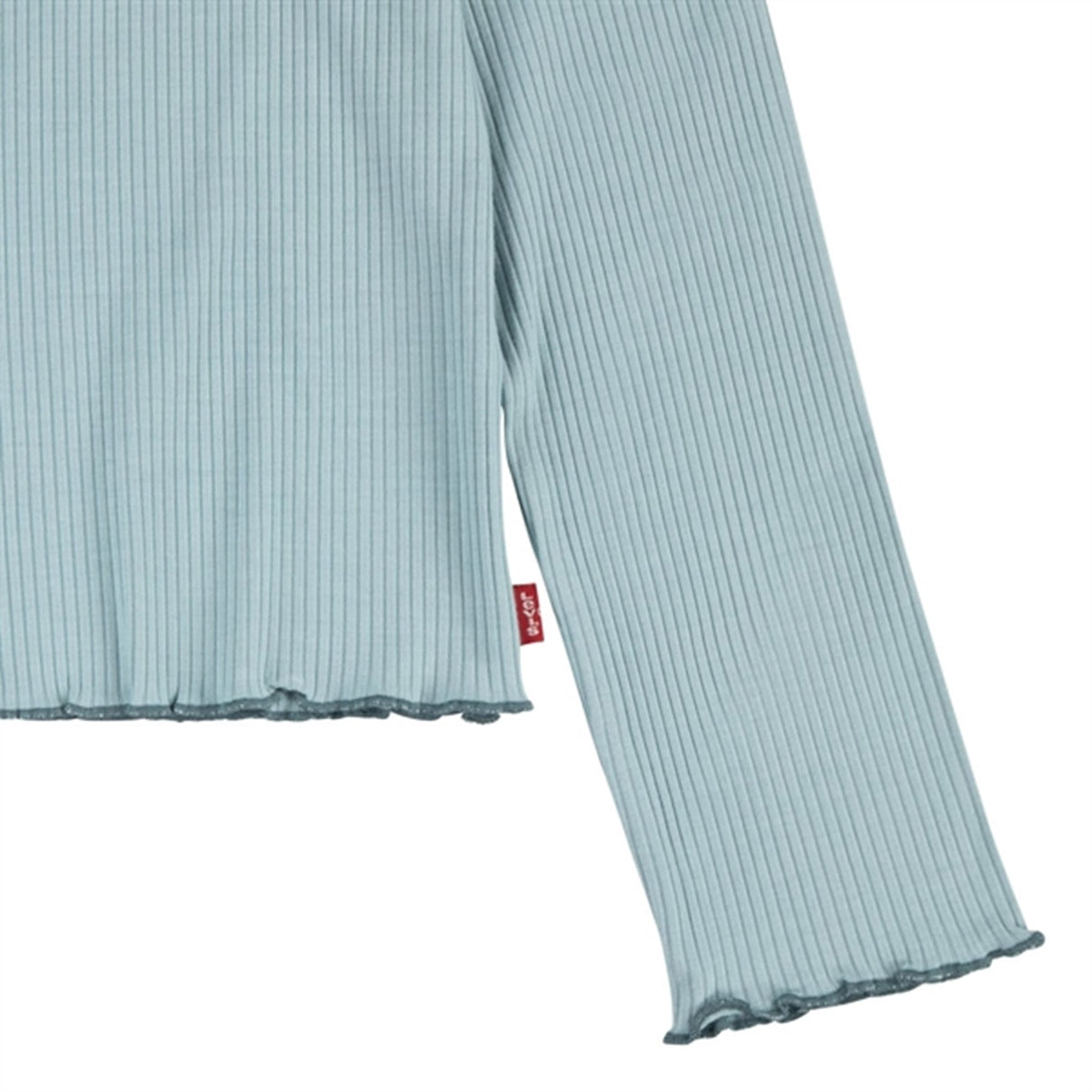 Levi's Scoop Neck Ribbed Blouse Aqua Sea Blue