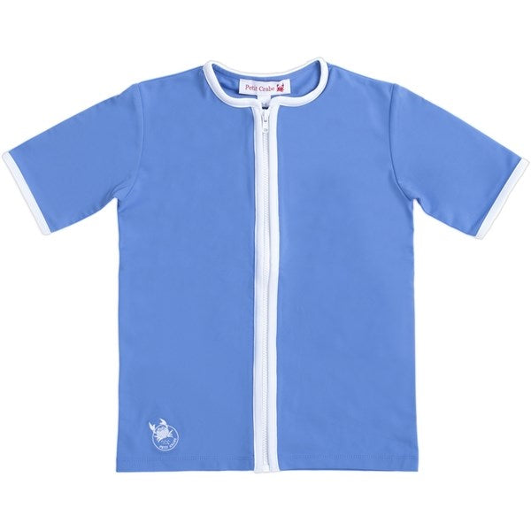 Petit Crabe Cornflower Salo Zipper Swim Shirt