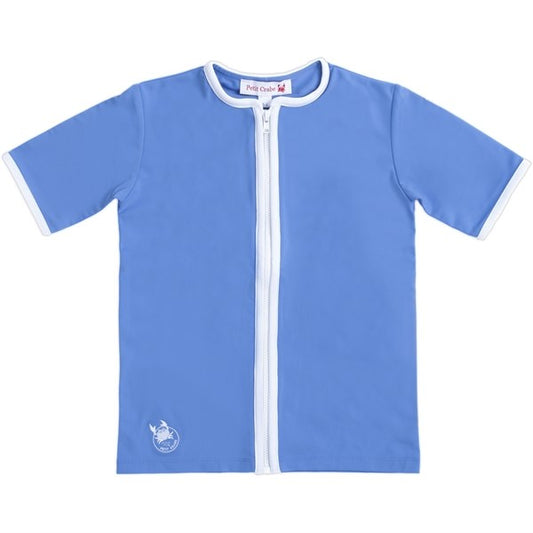Petit Crabe Cornflower Salo Zipper Swim Shirt