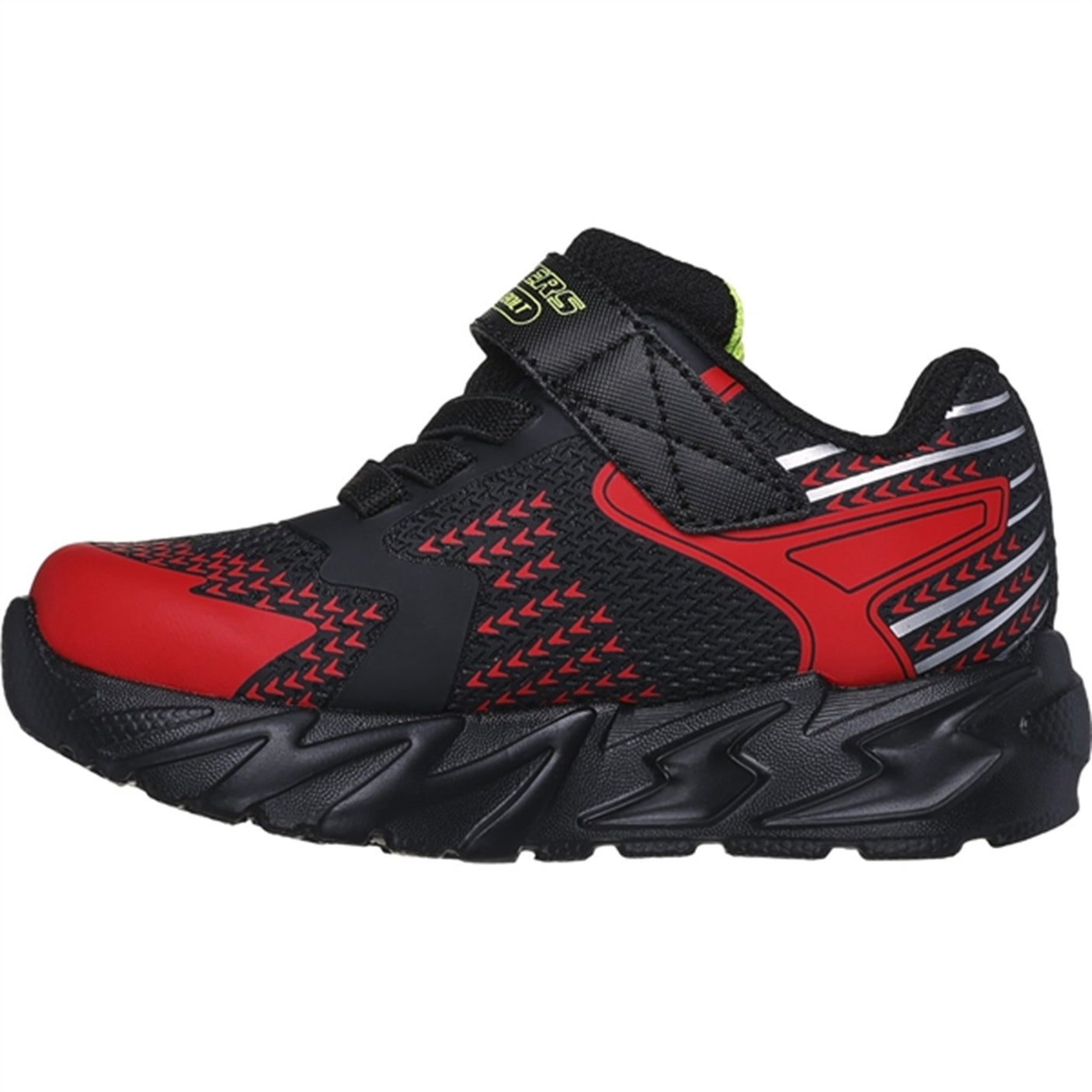 Skechers Boys Flex Glow Bolt Sneakers Black Red